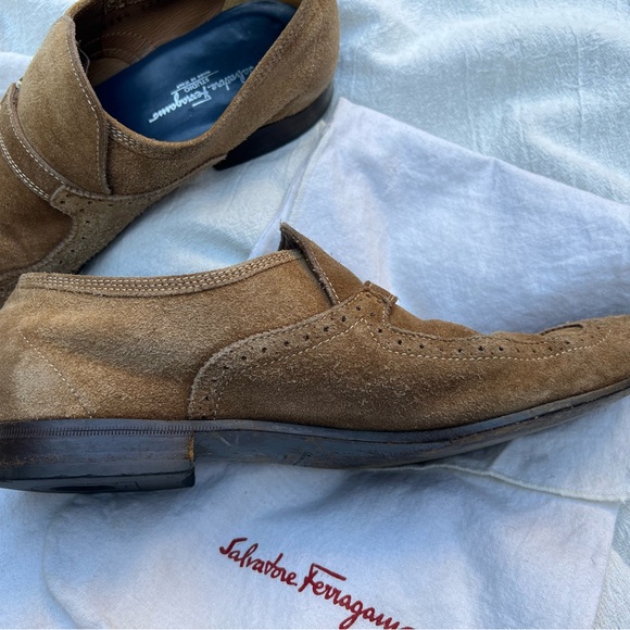 Salvatore Ferragamo Brown Suede Loafers